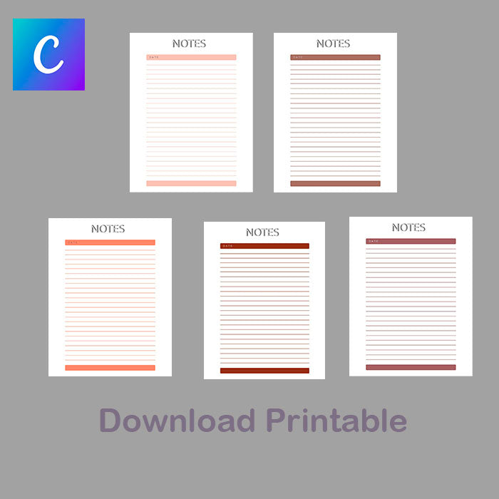 Brown Printable Notes