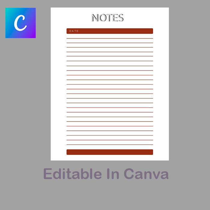 Brown Printable Notes