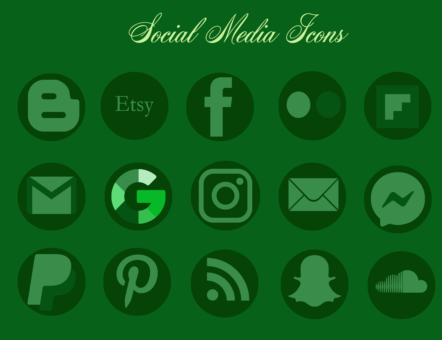 23 Green Social Media Icons.