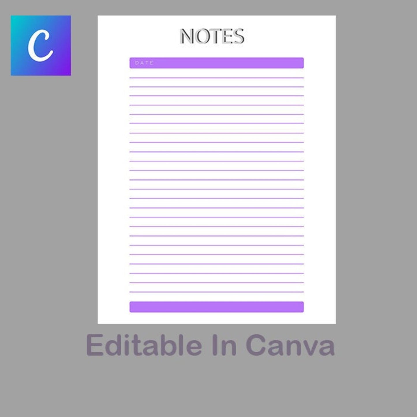 Purple Printable Notes