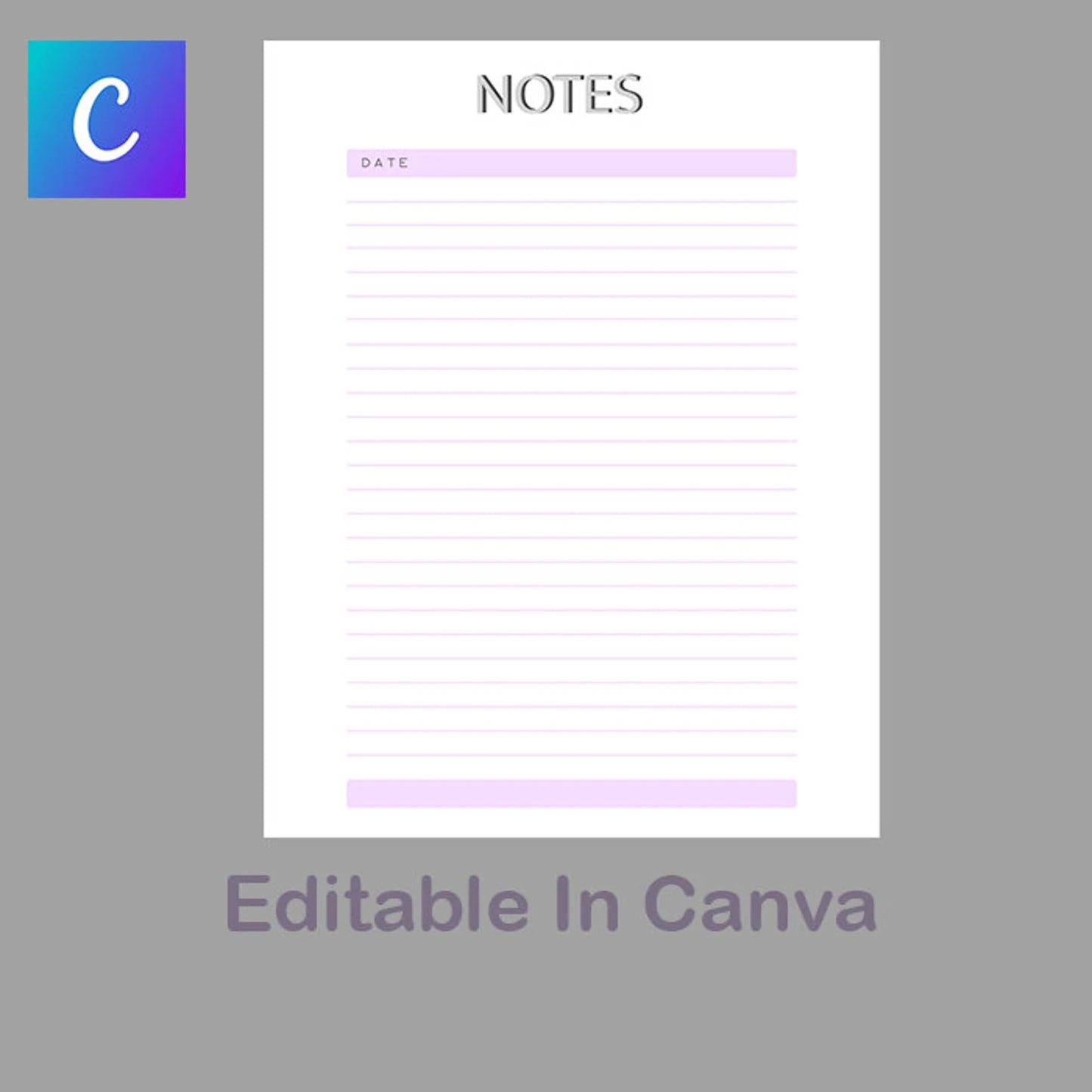 Purple Printable Notes