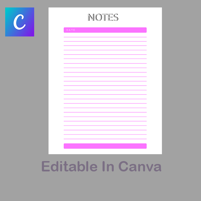 Pink Printable Notes