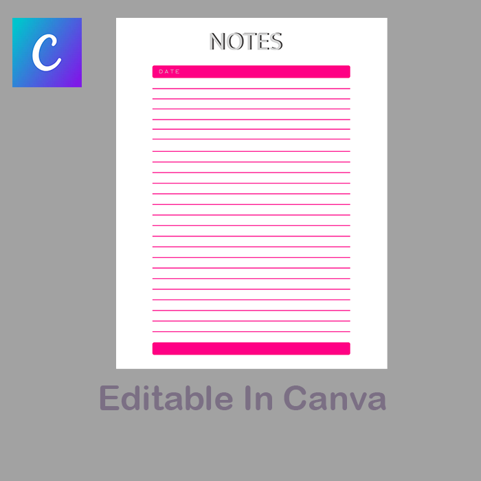 Pink Printable Notes