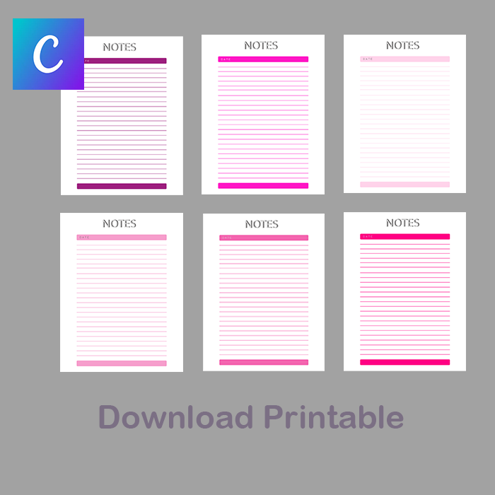 Pink Printable Notes