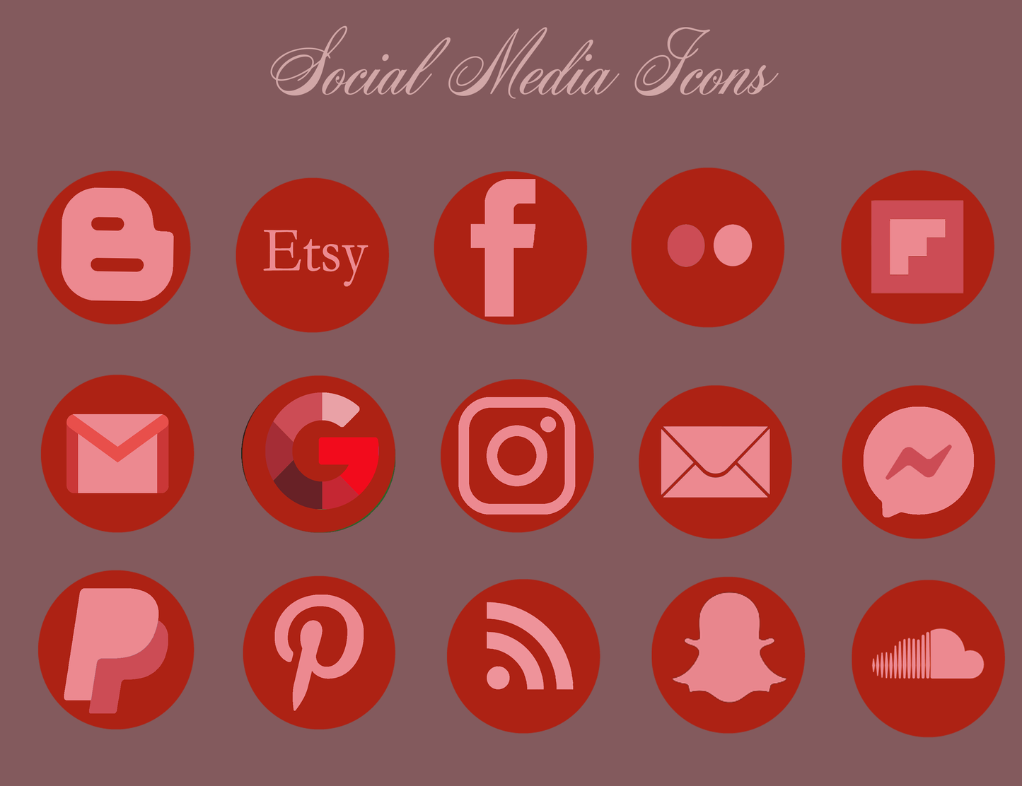 23 Red Social Media Icons