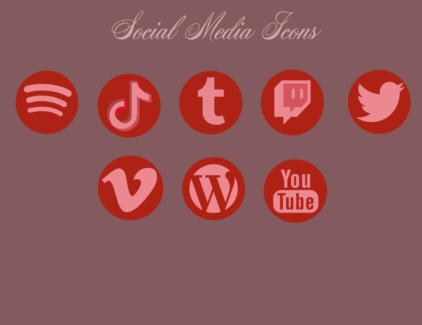 23 Red Social Media Icons