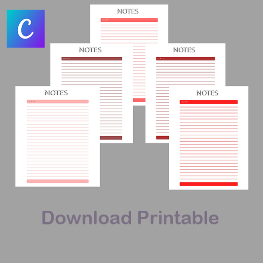 Red Printable Notes