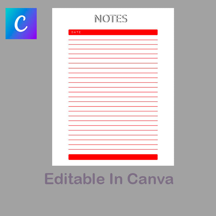 Red Printable Notes