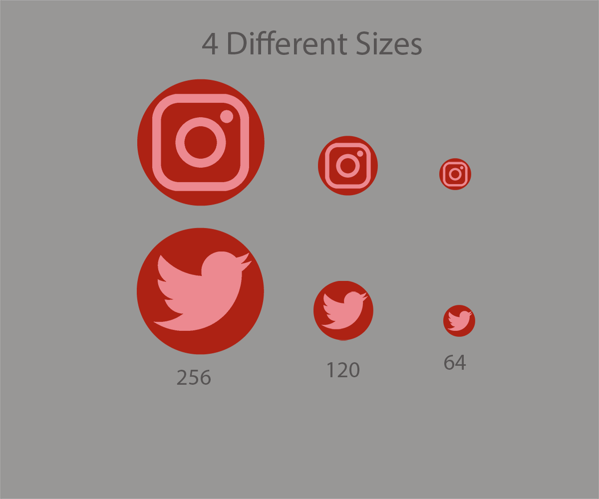 23 Red Social Media Icons